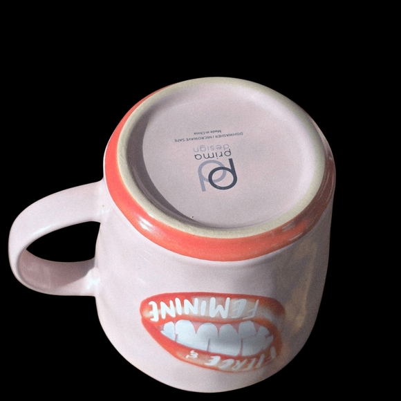 Pink & Red Glossy, Ceramic Mug, Fiercely Feminine, Coffee Cup NWOT - Picture 6 of 7